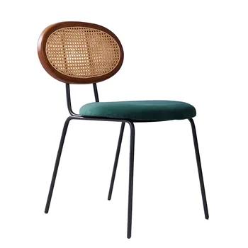 Egyedi designer rattan étkező székek haza egyszerű kreatív háttámla smink szék északi retro alkalmi étkezési szék