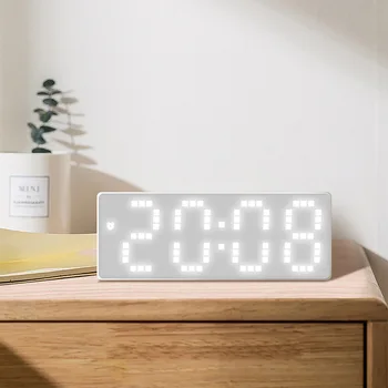 Ébresztőóra LED Számos Elektronikus Óra-Háttérvilágítás lakberendezés Idő, Éjjeli Hőmérséklet Kijelző Digitális Óra hangvezérlés